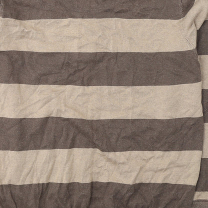 Burton Mens Beige V-Neck  Cotton Pullover Jumper Size L