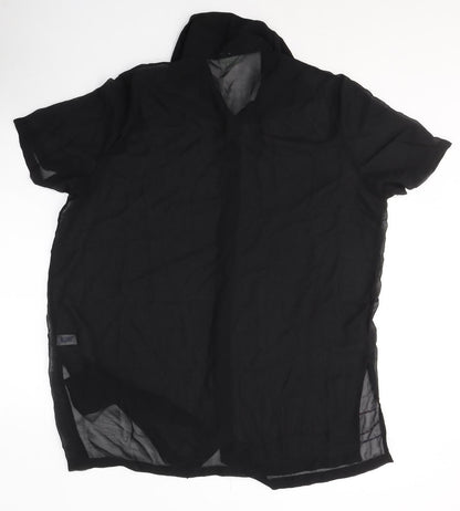 Womens UK Size 18 Resort Black Basic Button-Up