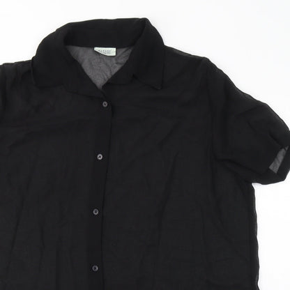 Womens UK Size 18 Resort Black Basic Button-Up