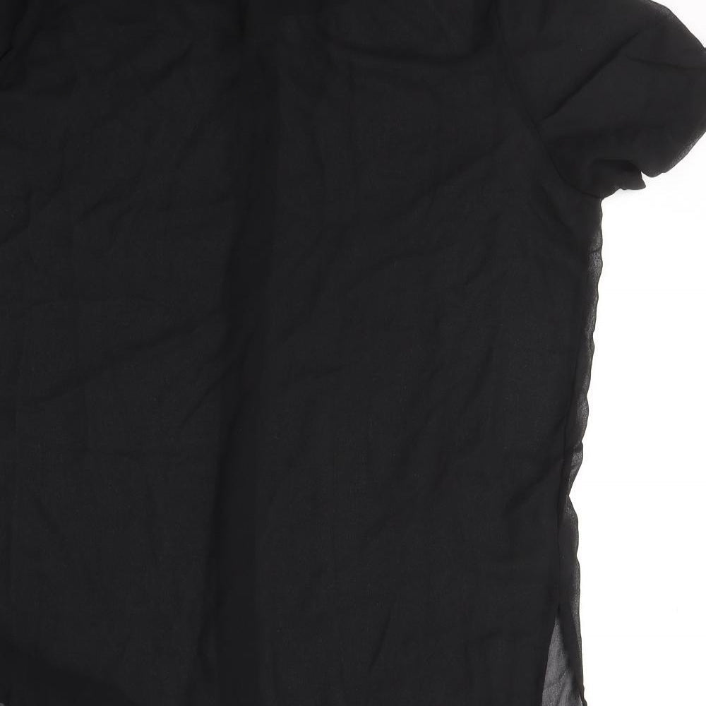 Womens UK Size 18 Resort Black Basic Button-Up