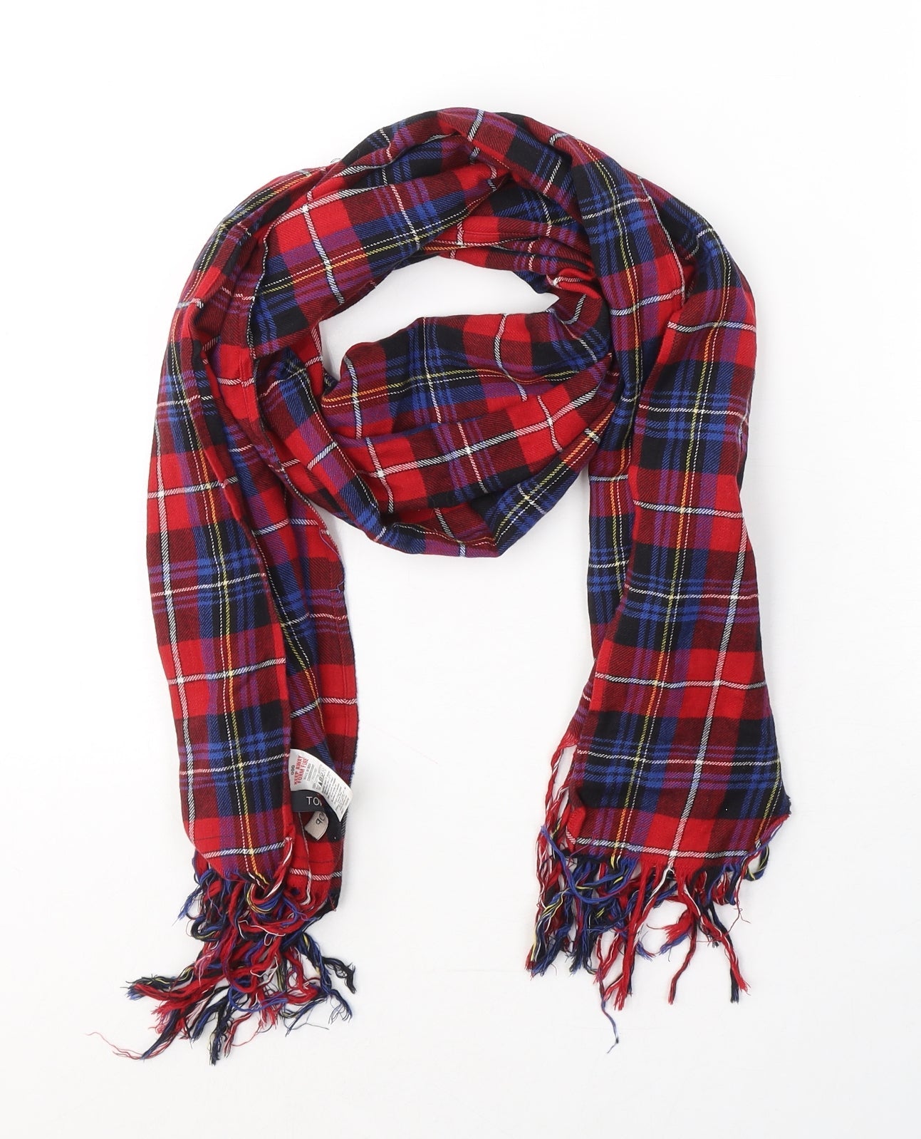 Topshop Womens Red Plaid Cotton  Scarf