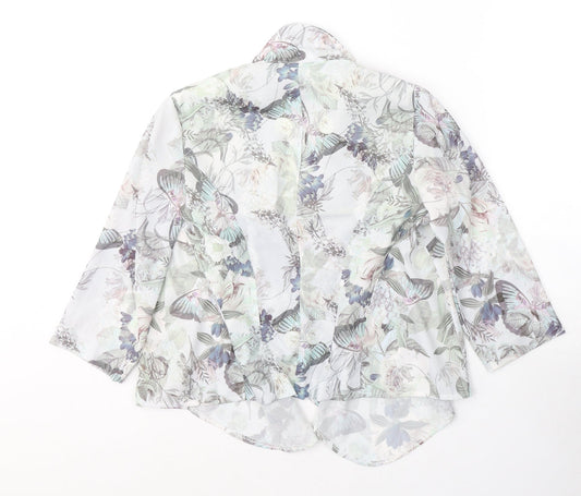 New Look Womens Beige Floral  Jacket Blazer Size 10