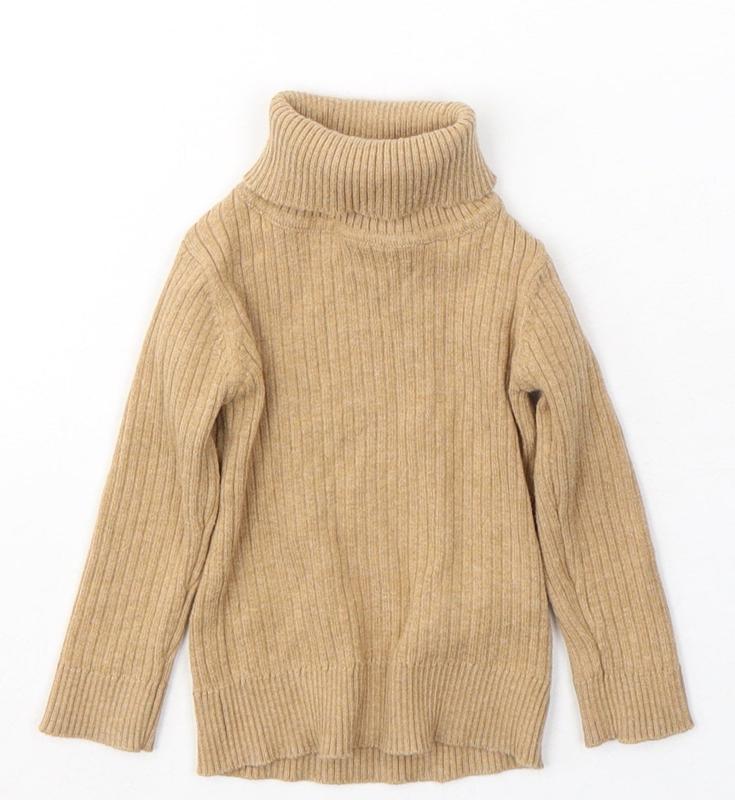 NEXT Girls Brown  Cotton Jersey Casual Size 6-9 Months Roll Neck Pullover