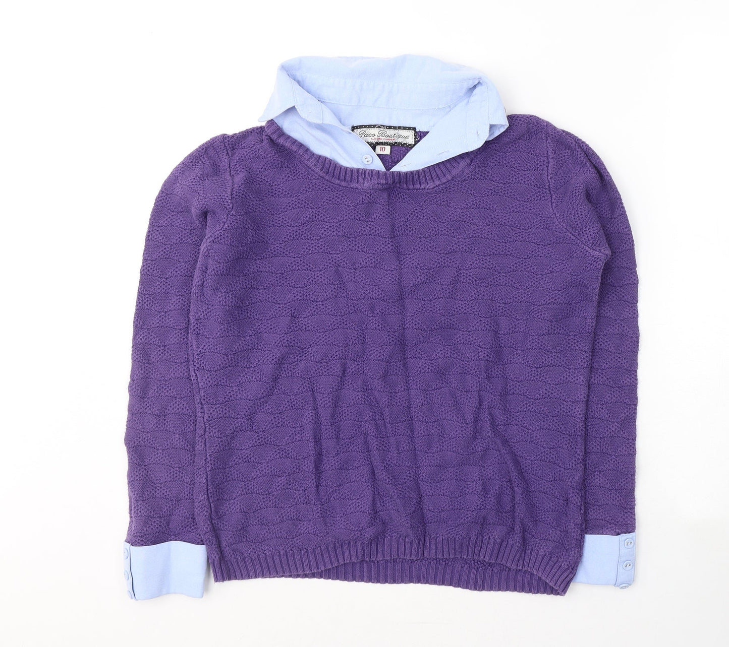 Womens UK Size 10 Paco Boutique Purple Pullover Jumper