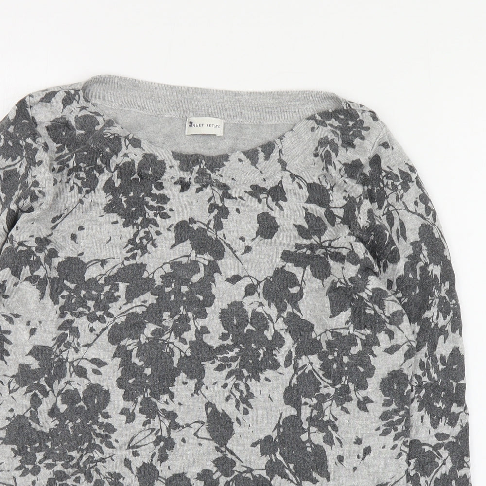 Womens UK Size S Minuet Petite Grey Pullover Jumper