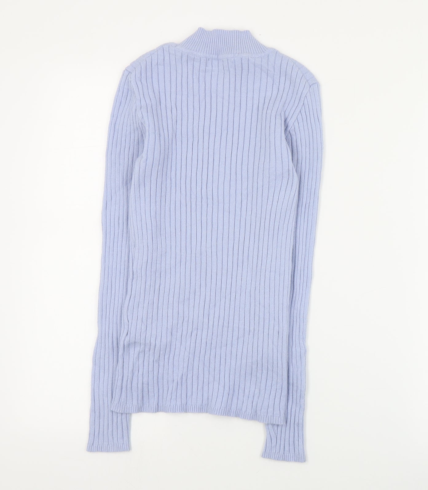 Primark Womens Blue Mock Neck  Viscose Pullover Jumper Size S