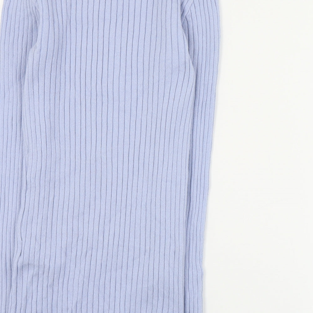 Primark Womens Blue Mock Neck  Viscose Pullover Jumper Size S