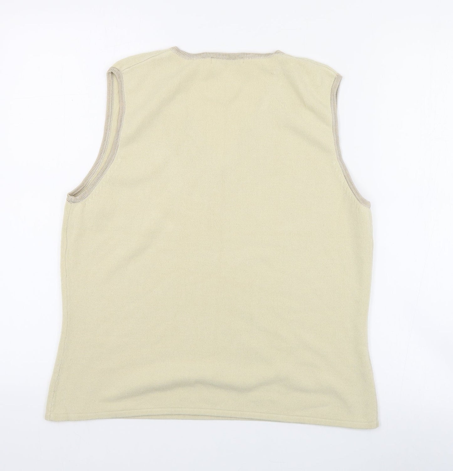 George Womens Beige V-Neck  Acrylic Vest Jumper Size 16