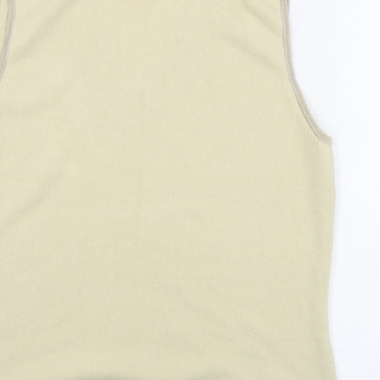 George Womens Beige V-Neck  Acrylic Vest Jumper Size 16