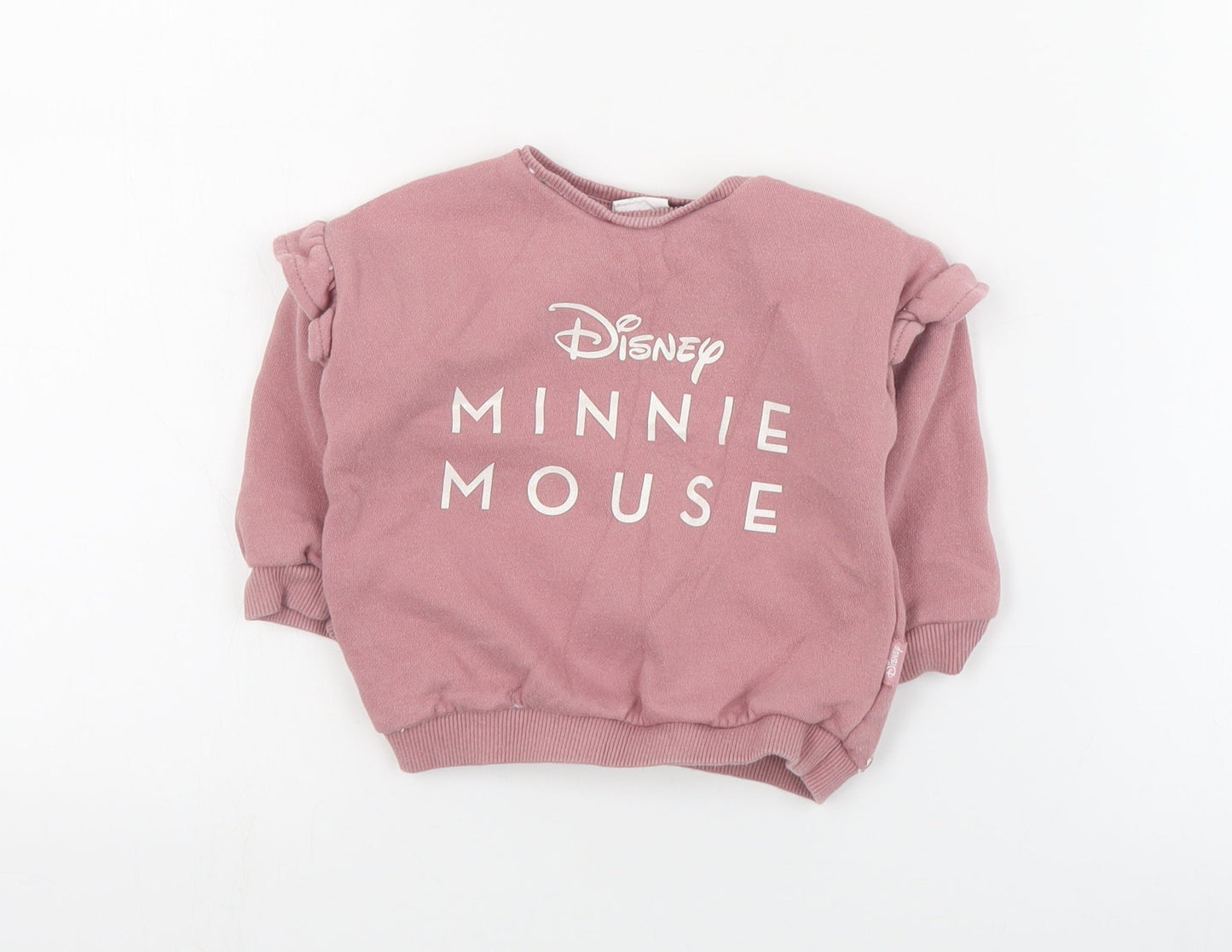 F&F Baby Pink  Cotton Pullover Jumper Size 6-9 Months  Snap - Disney