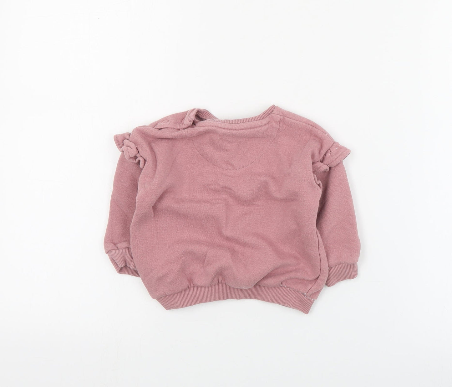 F&F Baby Pink  Cotton Pullover Jumper Size 6-9 Months  Snap - Disney