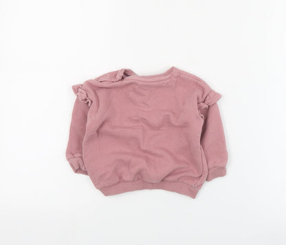 F&F Baby Pink  Cotton Pullover Jumper Size 6-9 Months  Snap - Disney