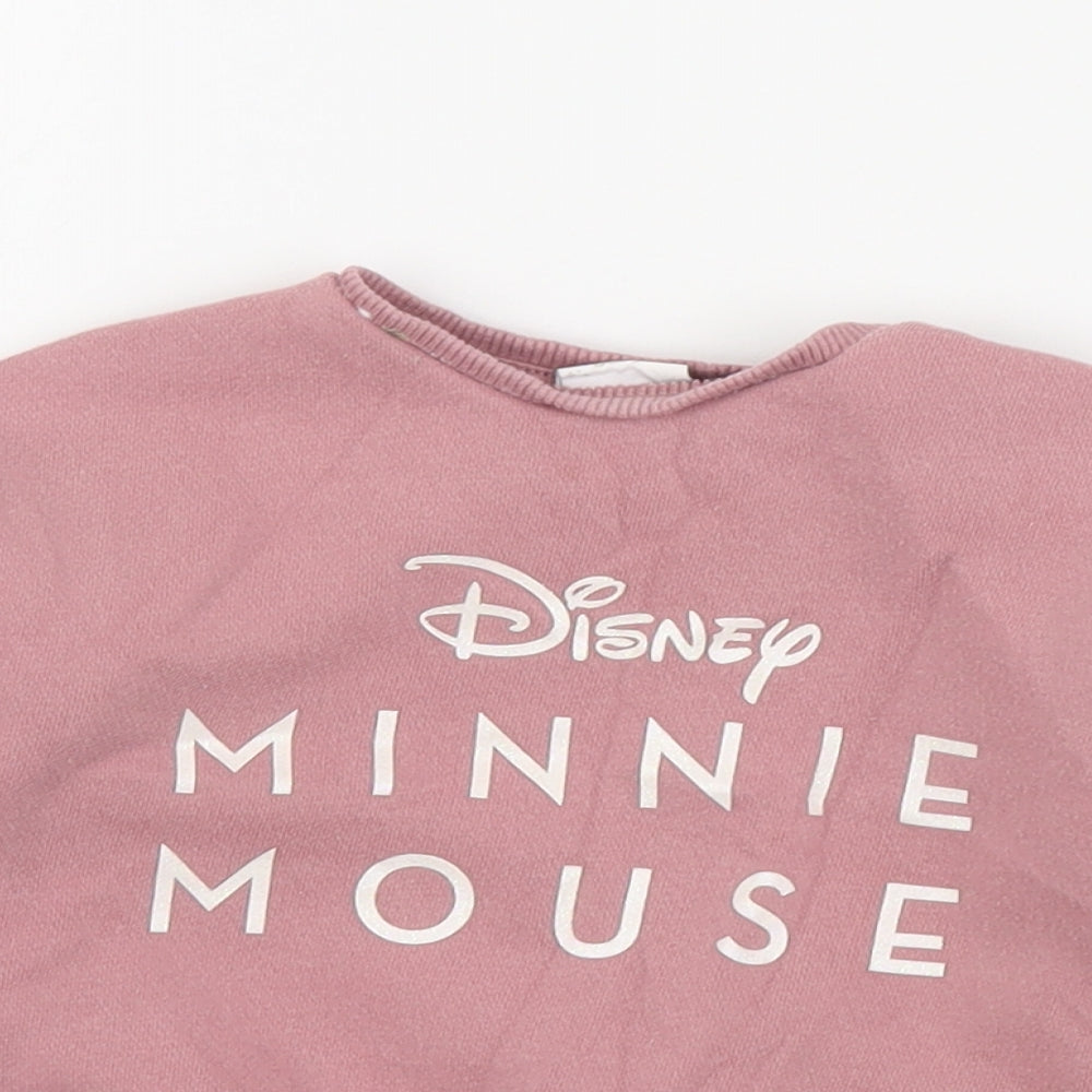 F&F Baby Pink  Cotton Pullover Jumper Size 6-9 Months  Snap - Disney
