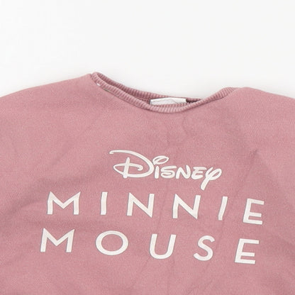 F&F Baby Pink  Cotton Pullover Jumper Size 6-9 Months  Snap - Disney