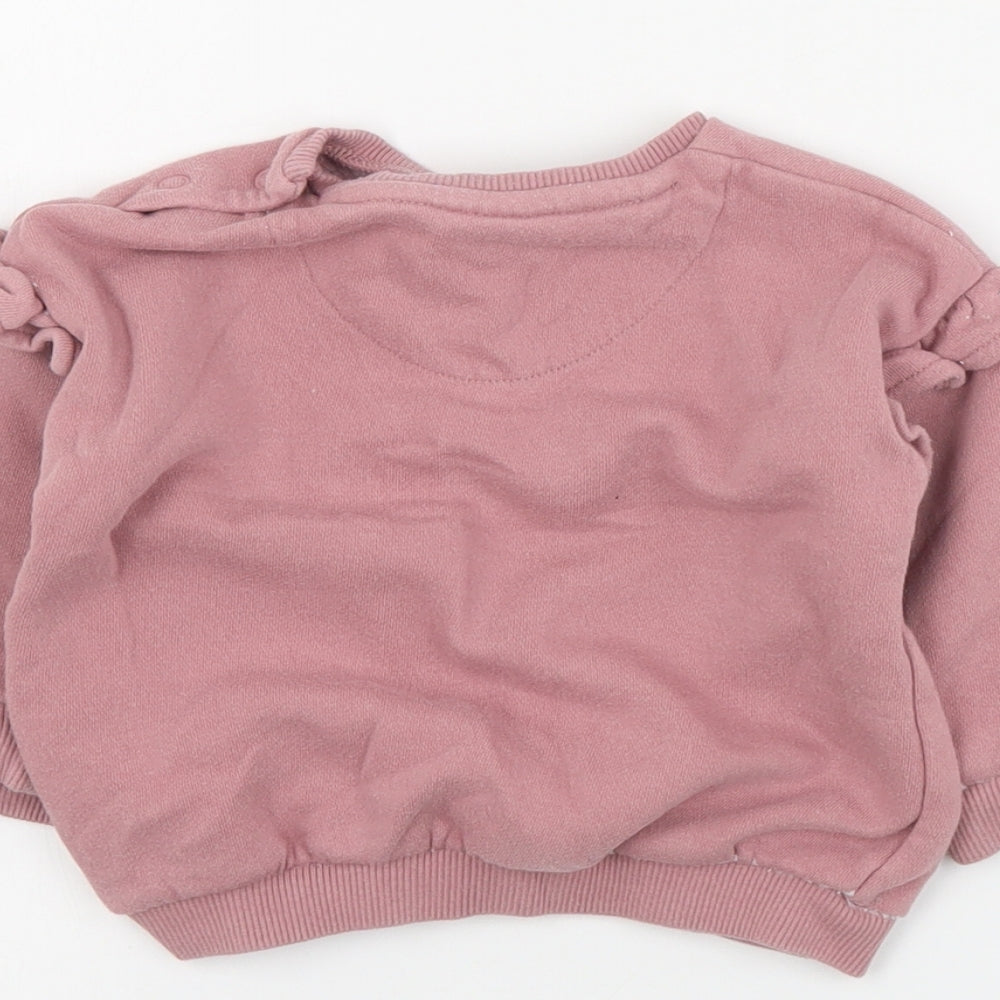 F&F Baby Pink  Cotton Pullover Jumper Size 6-9 Months  Snap - Disney
