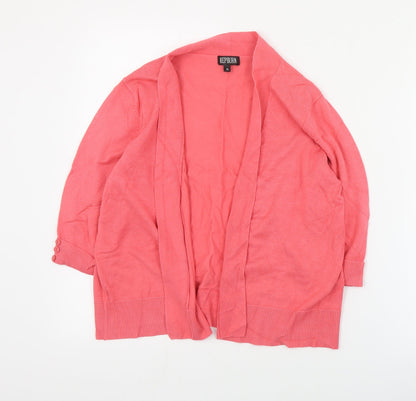 Hepburn Womens Pink V-Neck  Viscose Cardigan Jumper Size M