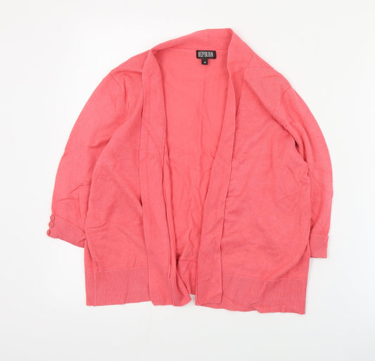 Hepburn Womens Pink V-Neck  Viscose Cardigan Jumper Size M