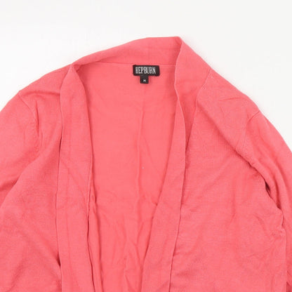 Hepburn Womens Pink V-Neck  Viscose Cardigan Jumper Size M