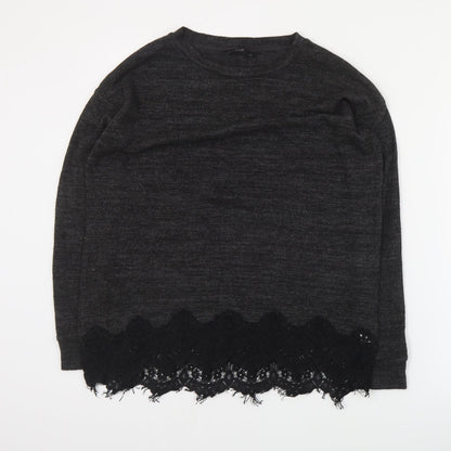 F&F Womens Grey Round Neck  Polyester Pullover Jumper Size 6