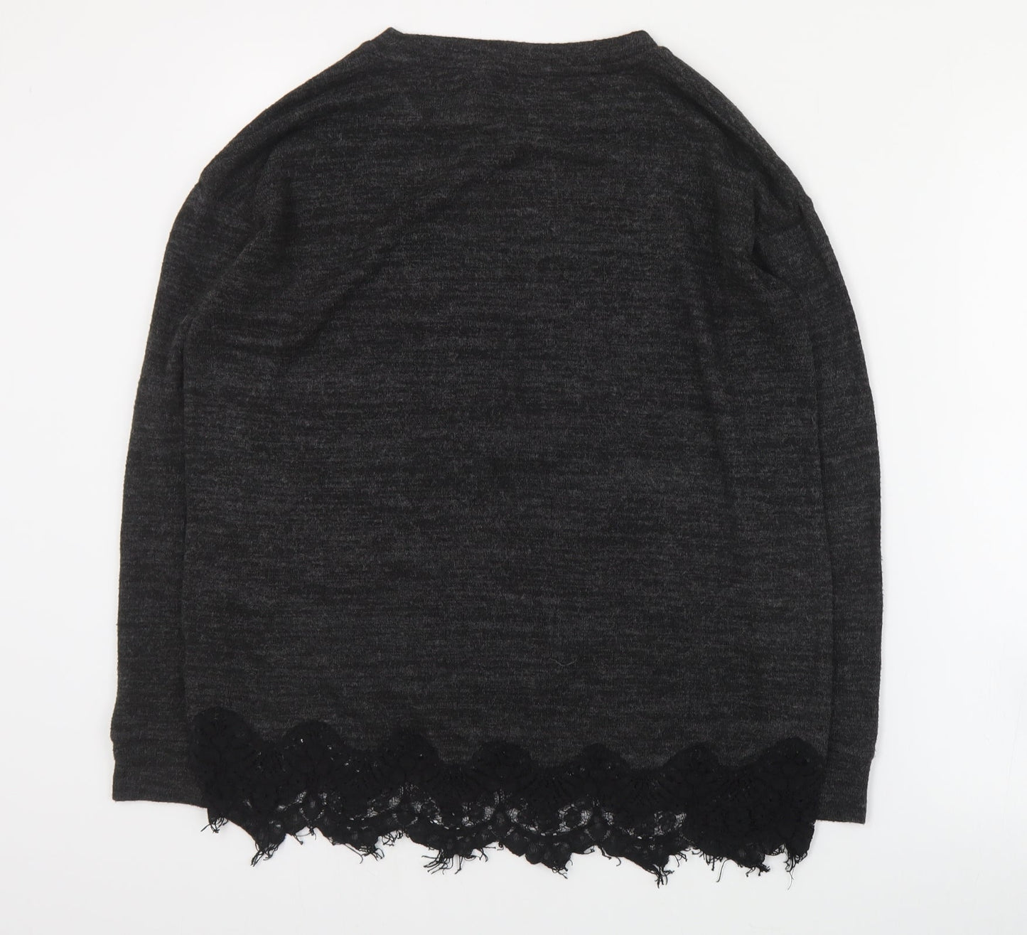 F&F Womens Grey Round Neck  Polyester Pullover Jumper Size 6