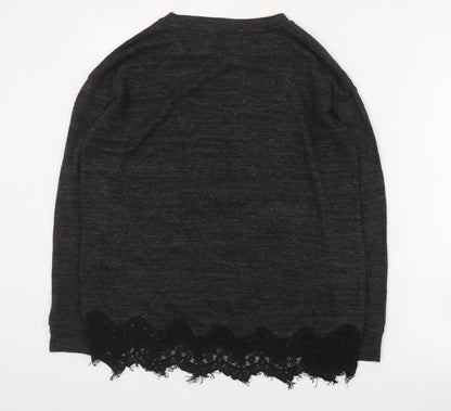 F&F Womens Grey Round Neck  Polyester Pullover Jumper Size 6