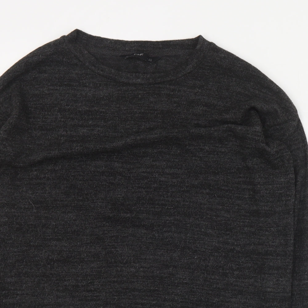 F&F Womens Grey Round Neck  Polyester Pullover Jumper Size 6