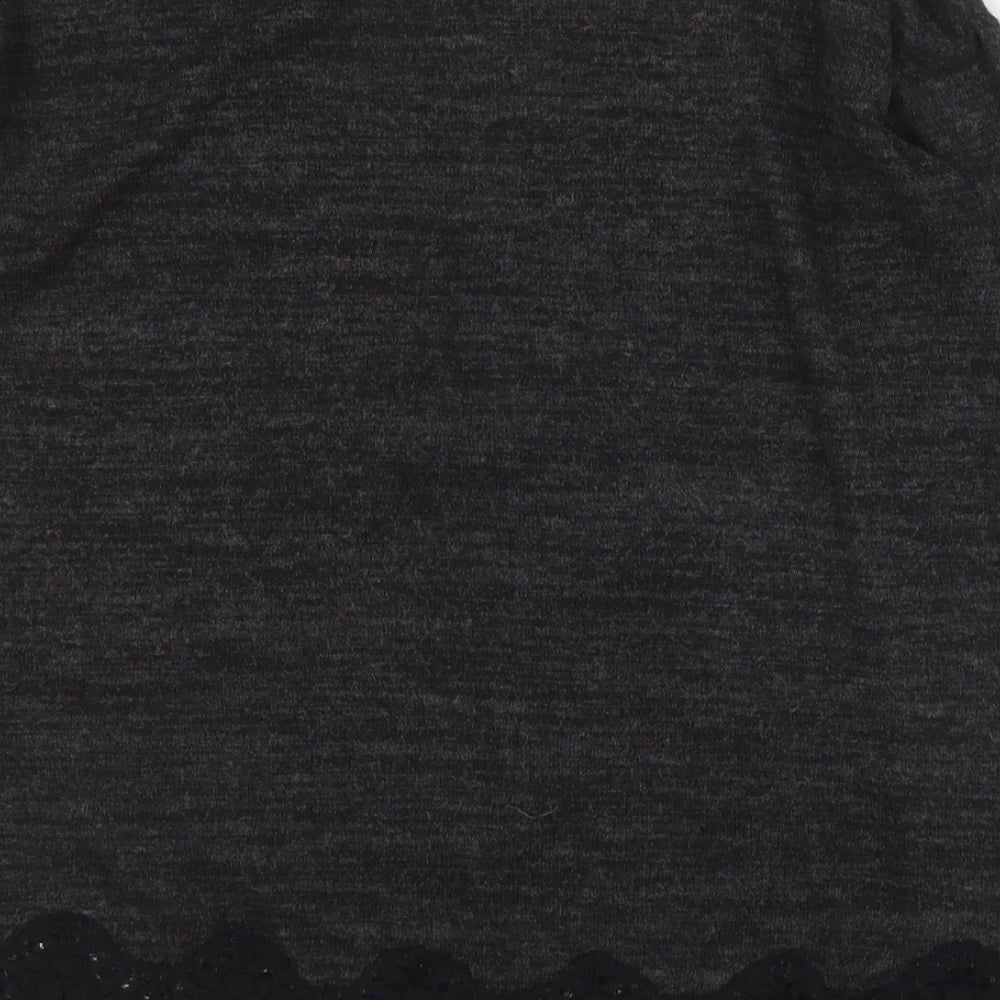 F&F Womens Grey Round Neck  Polyester Pullover Jumper Size 6