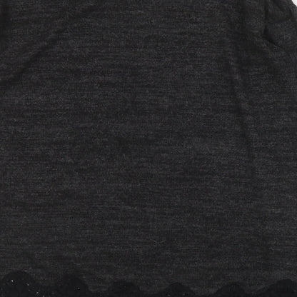 F&F Womens Grey Round Neck  Polyester Pullover Jumper Size 6