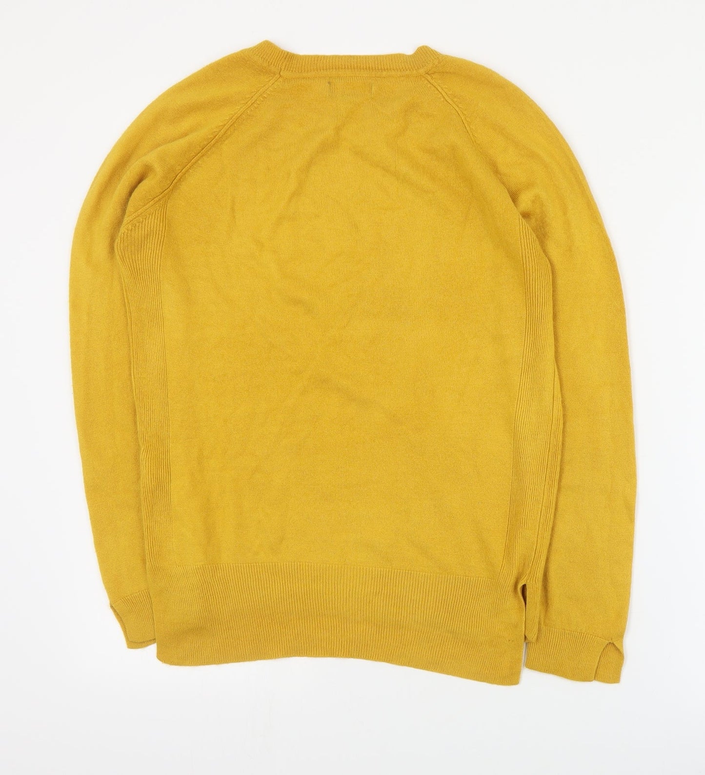 Primark Womens Yellow Round Neck  Acrylic Pullover Jumper Size 2XS