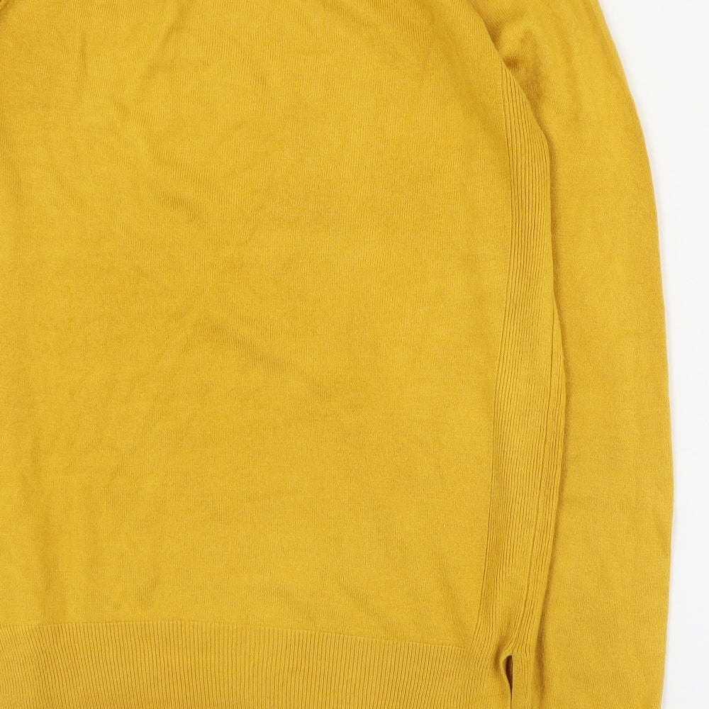 Primark Womens Yellow Round Neck  Acrylic Pullover Jumper Size 2XS