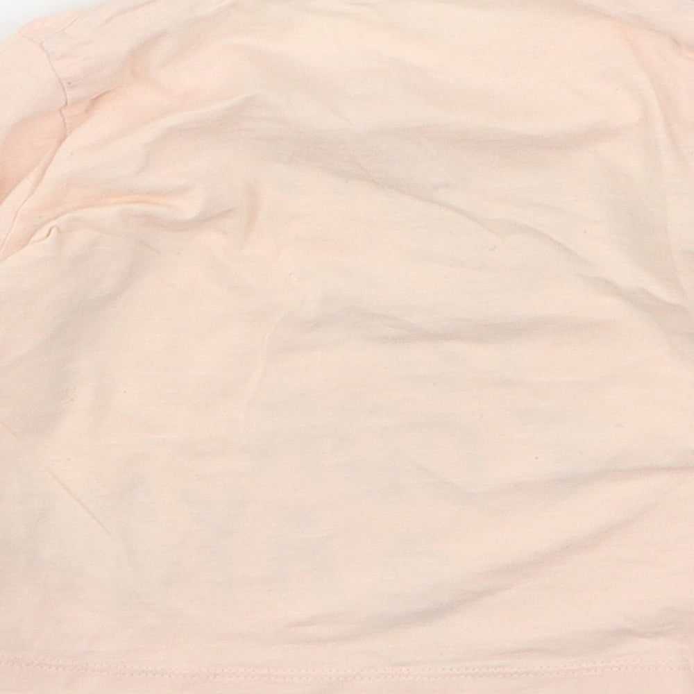 NEXT Girls Pink  Cotton Basic T-Shirt Size 12-18 Months Round Neck