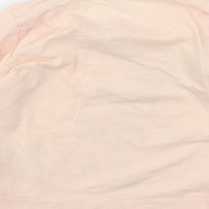 NEXT Girls Pink  Cotton Basic T-Shirt Size 12-18 Months Round Neck