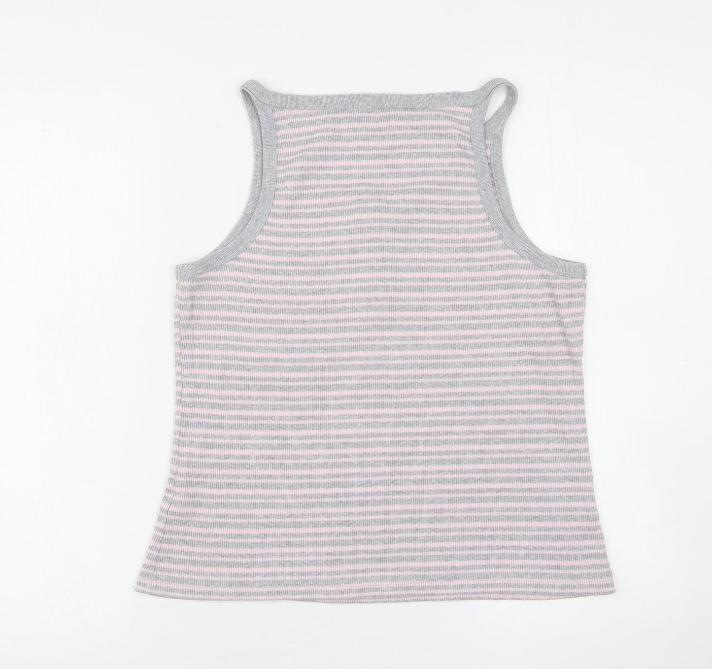 Cherokee Womens Multicoloured Striped Cotton Basic Tank Size 18 Round Neck