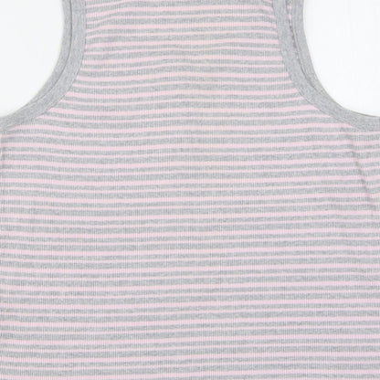 Cherokee Womens Multicoloured Striped Cotton Basic Tank Size 18 Round Neck