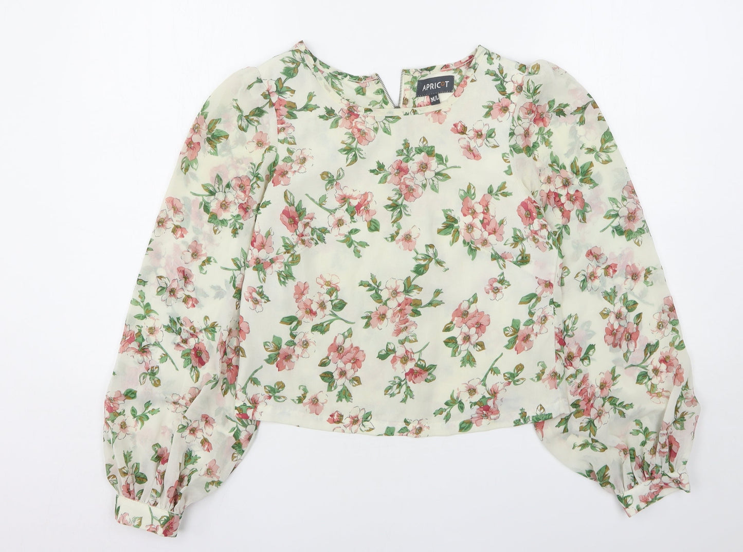 Womens UK Size M Apricot Beige Basic Blouse