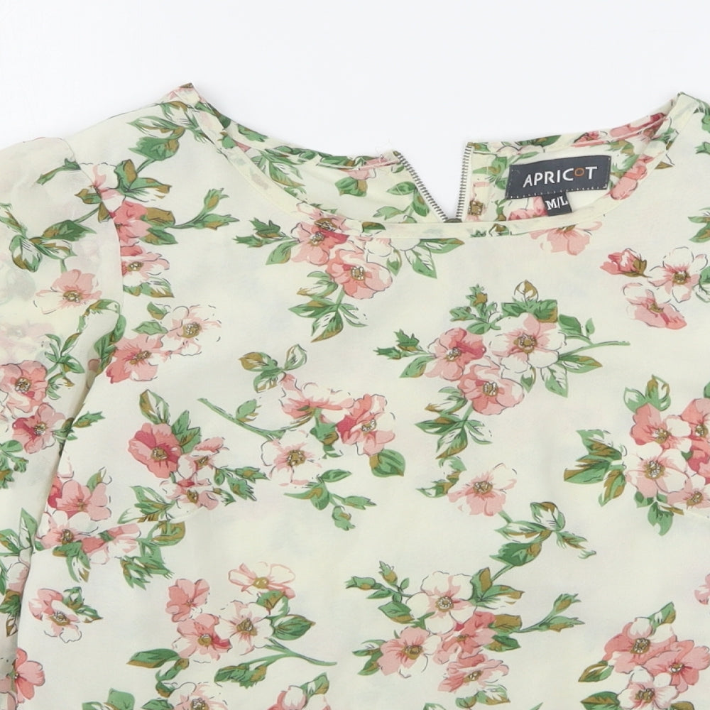 Womens UK Size M Apricot Beige Basic Blouse