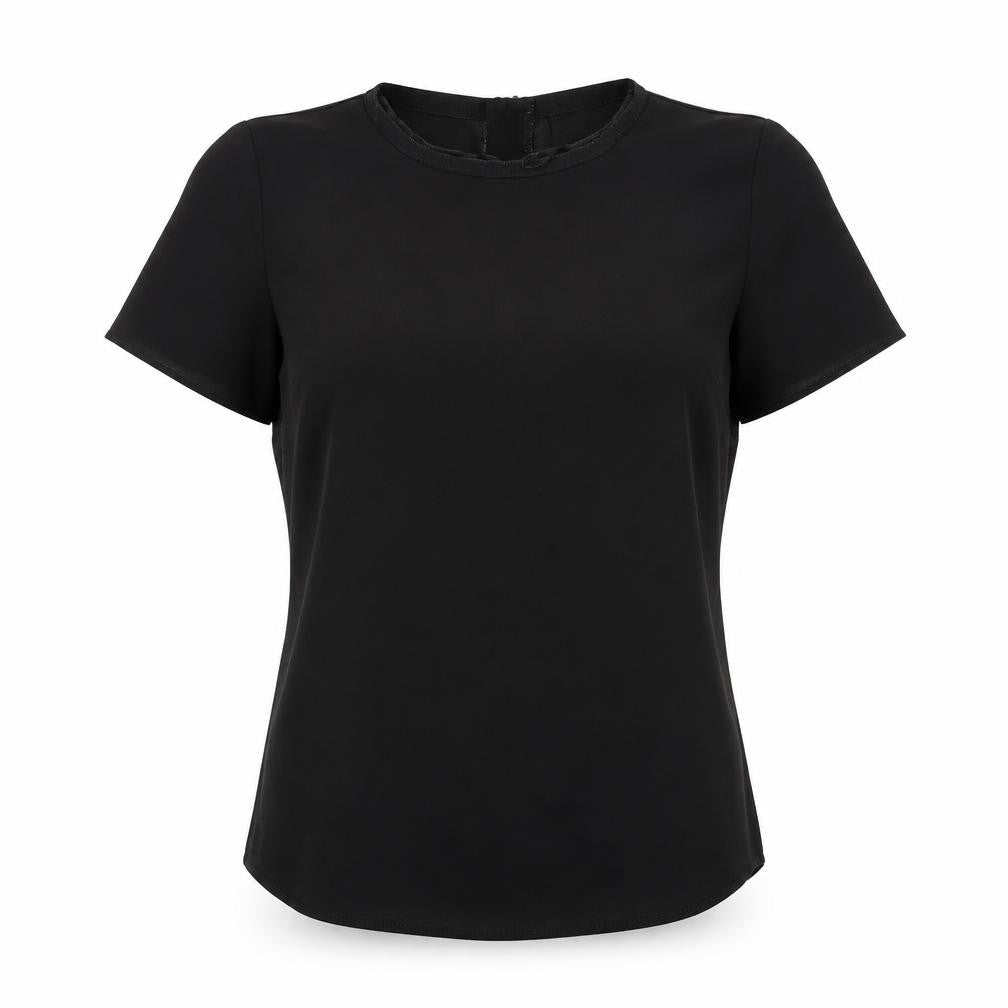 Womens UK Size 8 Papaya Black Basic Blouse