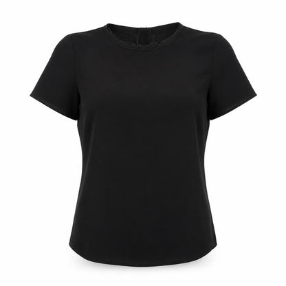 Womens UK Size 8 Papaya Black Basic Blouse