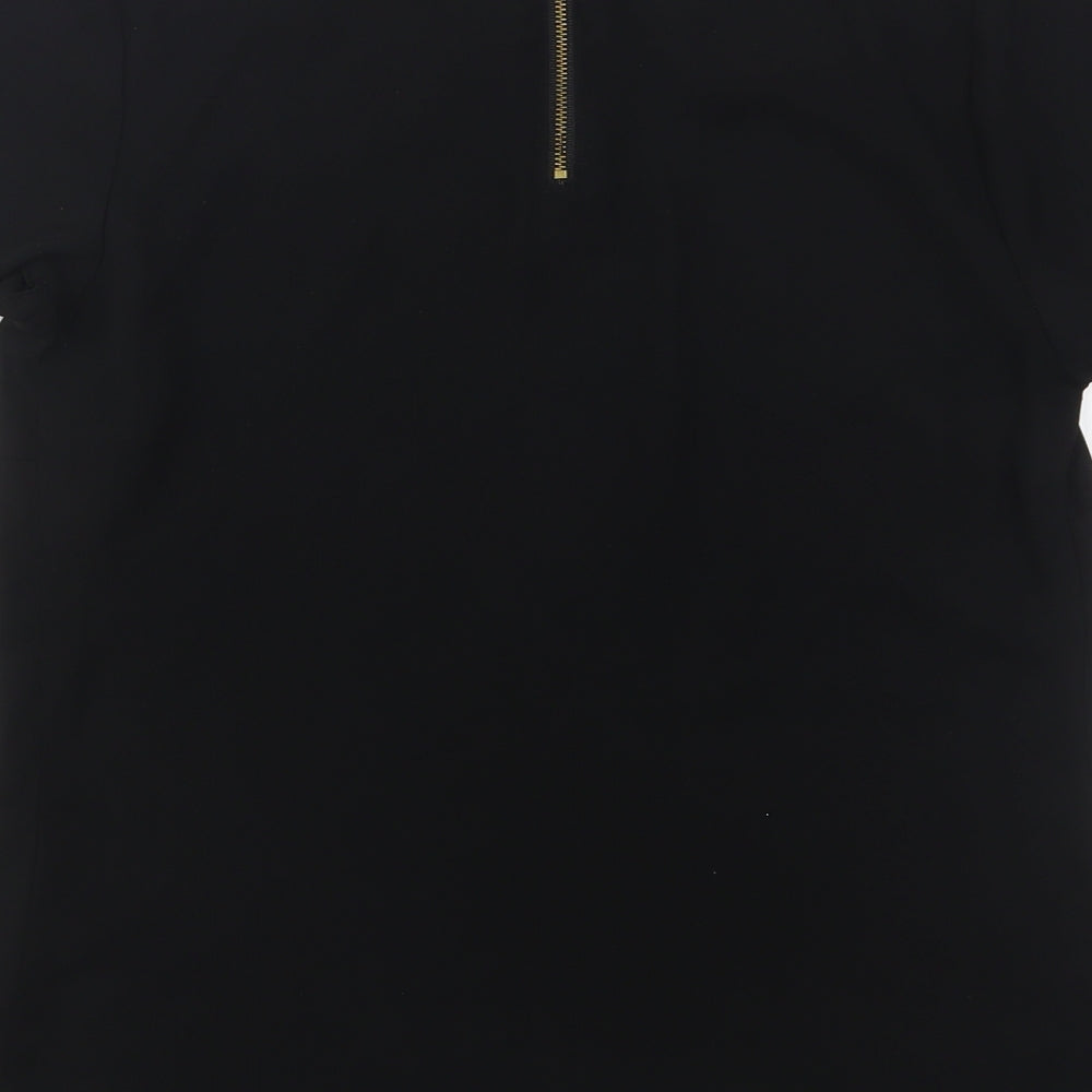 Papaya Womens Black  Polyester Basic Blouse Size 8 Round Neck