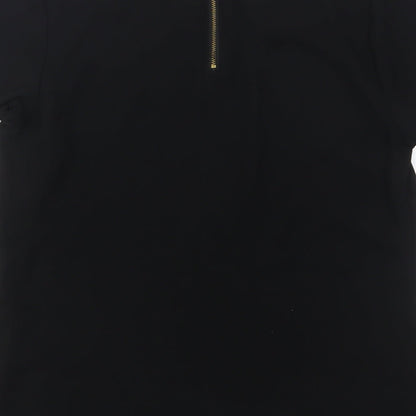 Papaya Womens Black  Polyester Basic Blouse Size 8 Round Neck