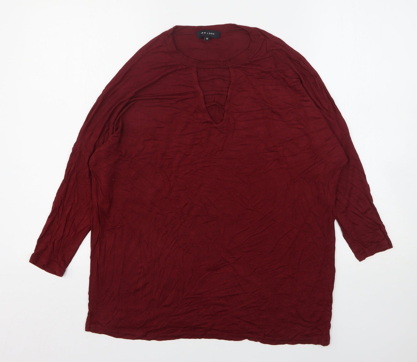 Womens UK Size 12 New Look Red Basic T-Shirt