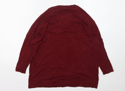 Womens UK Size 12 New Look Red Basic T-Shirt