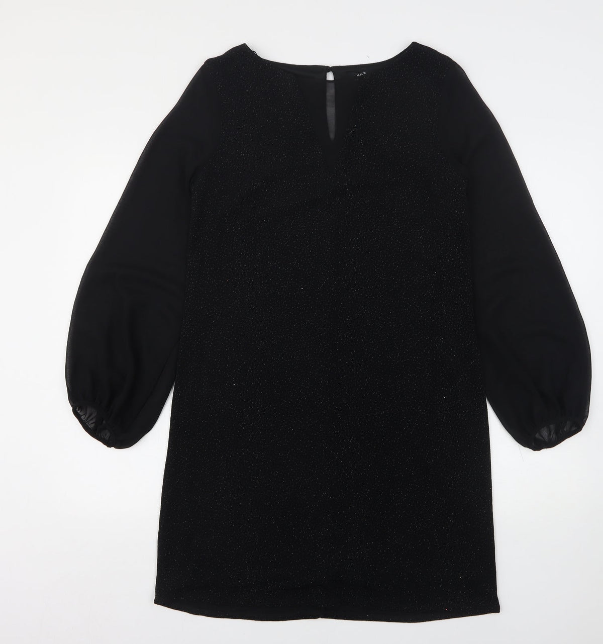 Wallis Womens Black  Nylon A-Line  Size 12  Round Neck