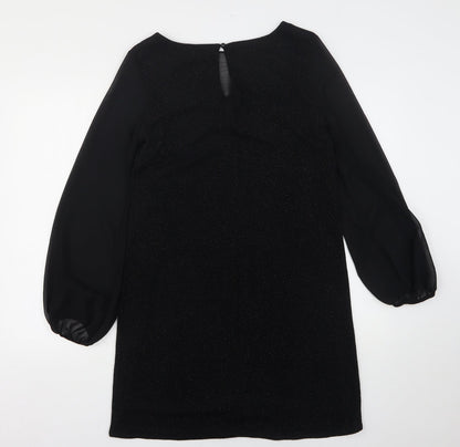Wallis Womens Black  Nylon A-Line  Size 12  Round Neck