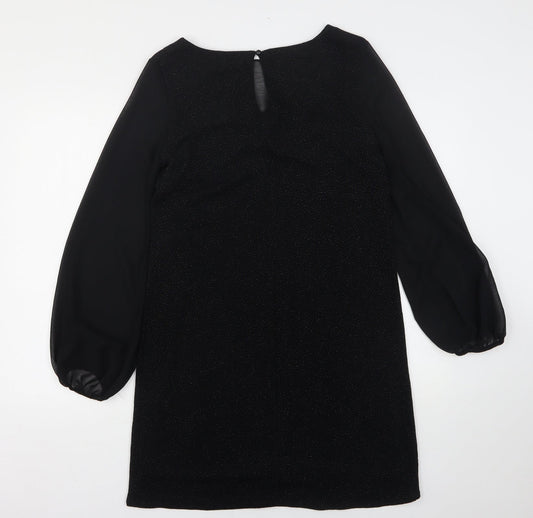 Wallis Womens Black  Nylon A-Line  Size 12  Round Neck