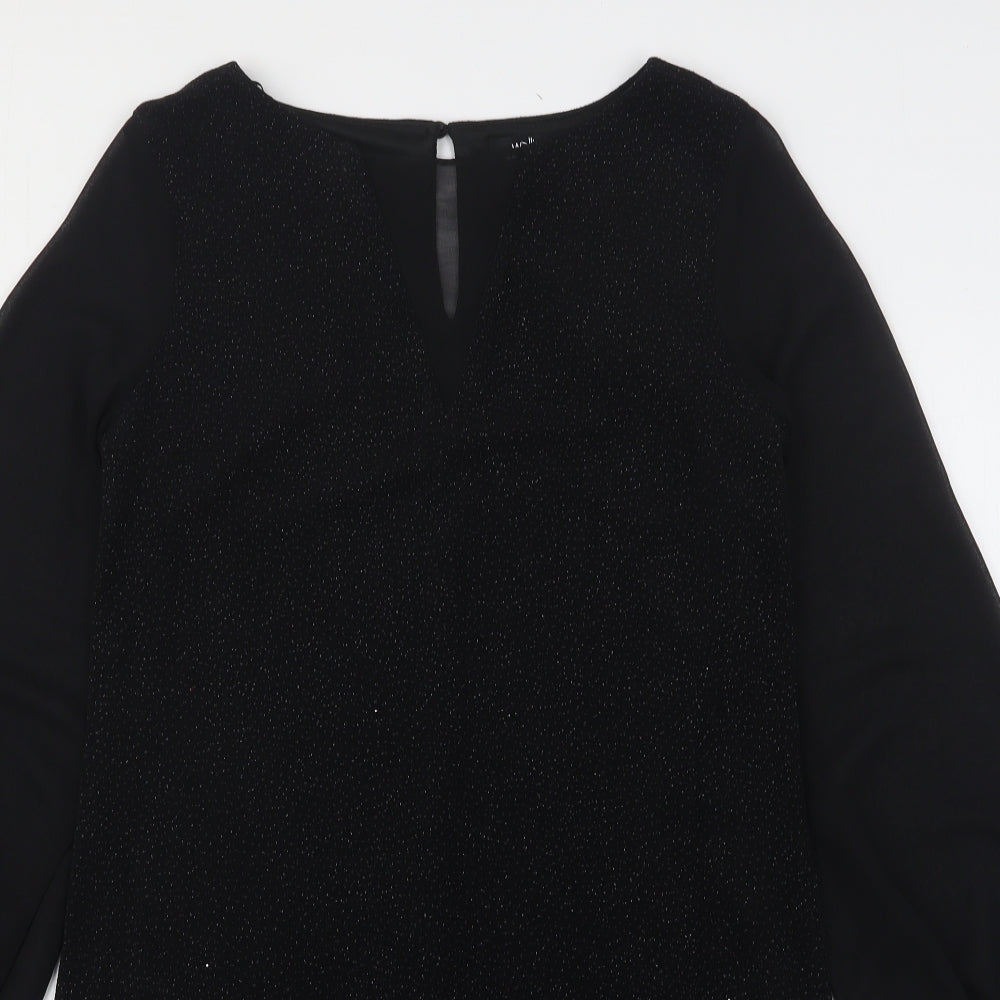 Wallis Womens Black  Nylon A-Line  Size 12  Round Neck