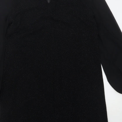 Wallis Womens Black  Nylon A-Line  Size 12  Round Neck