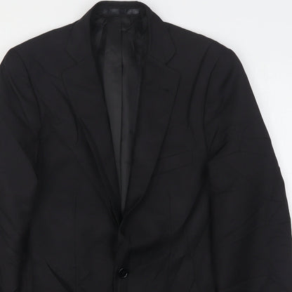Cedar Wood State Mens Black  Polyester Jacket Suit Jacket Size 36