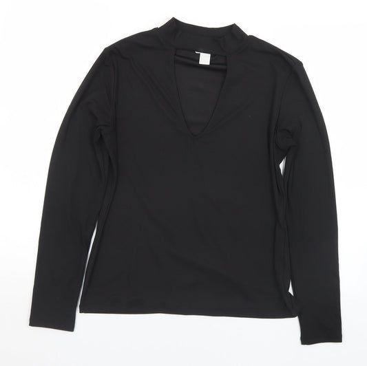 Womens UK Size L H&M Black Basic T-Shirt