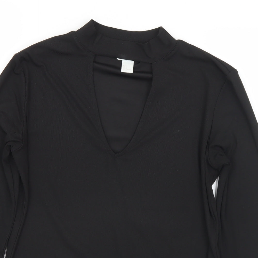 Womens UK Size L H&M Black Basic T-Shirt